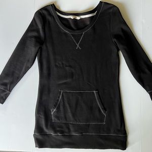 Old Navy Long Sweatshirt Dress, Top Black, Kangaroo Pouch, Pocket, Large